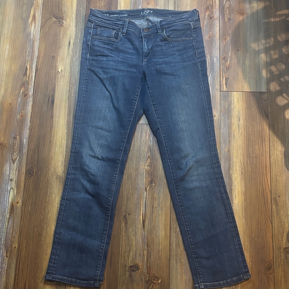 LOFT Modern Straight Dark Blue Women Jeans 27/P